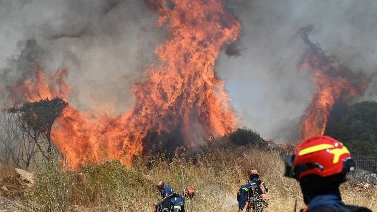 Greece Burns As Five Massive Wildfires Rage During Record Breaking Heatwave